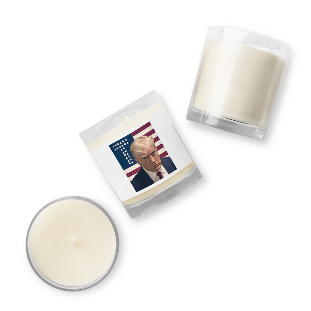 Donald Trump Candle, Trump Mugshot Glass Jar Candle, Trump Soy Wax Candle, USA Candle