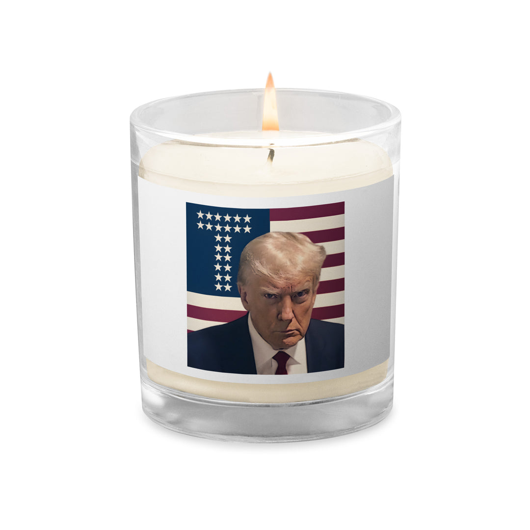 Donald Trump Candle, Trump Mugshot Glass Jar Candle, Trump Soy Wax Candle, USA Candle