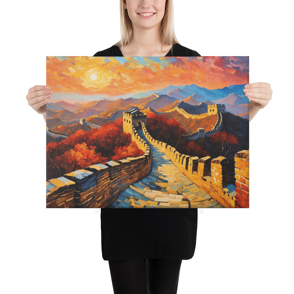 Vintage Van Gogh Great Wall of China, Lost Artwork, Vincent Van Gogh Canvas