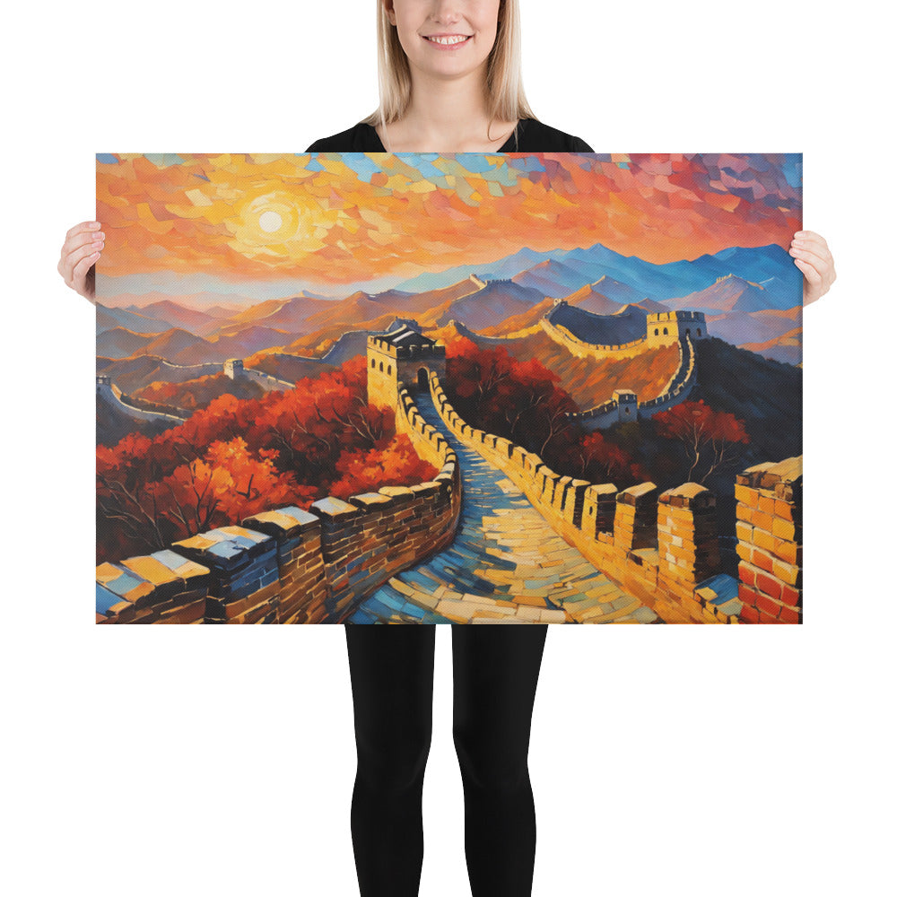 Vintage Van Gogh Great Wall of China, Lost Artwork, Vincent Van Gogh Canvas