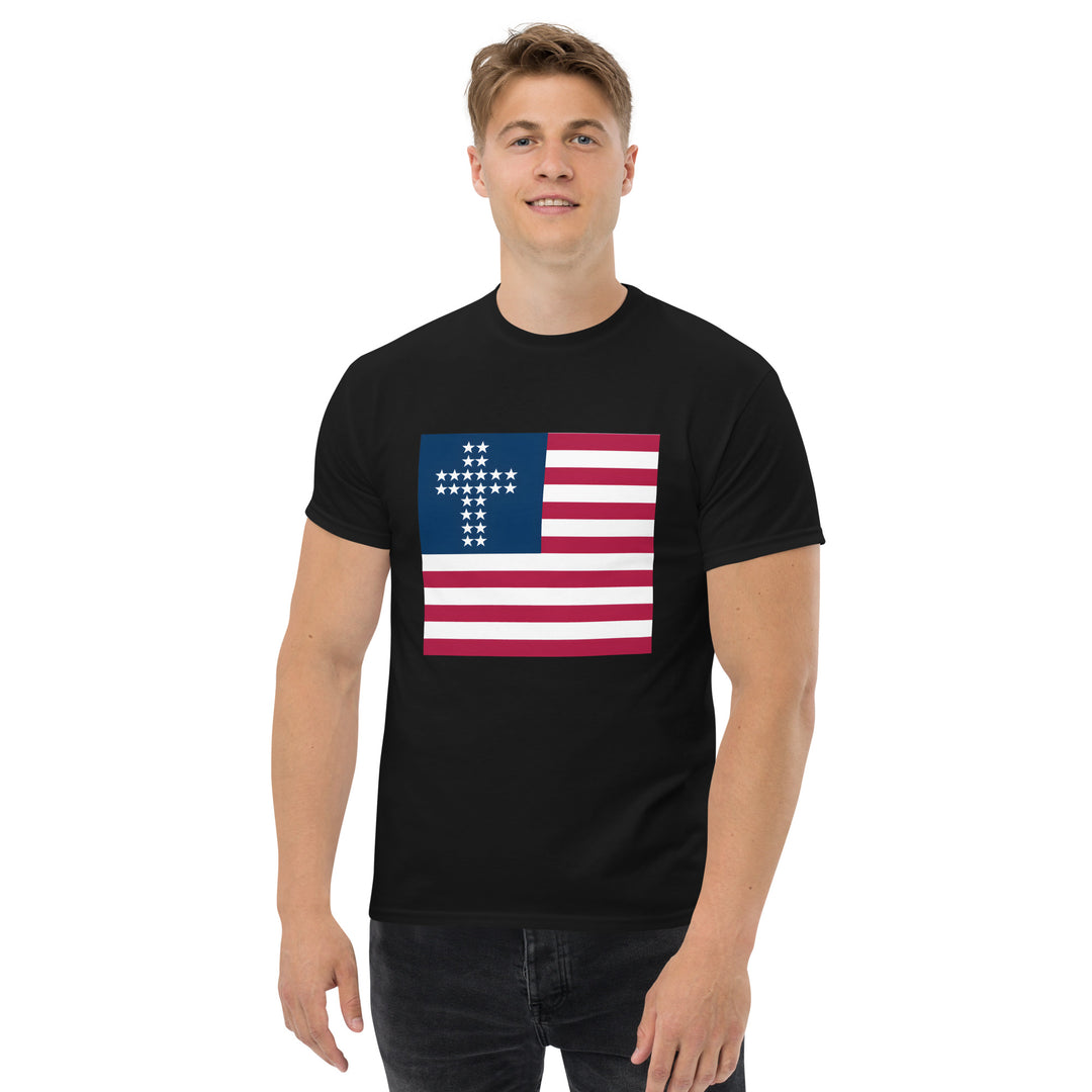 Cross & Stripes, Black Tee, Christian, American Flag, JESUS Shirt, Patriotic Tee, USA Shirts