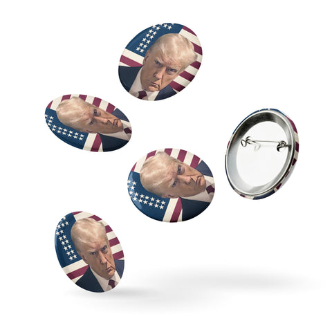 Trump Mugshot Pin Buttons (5)