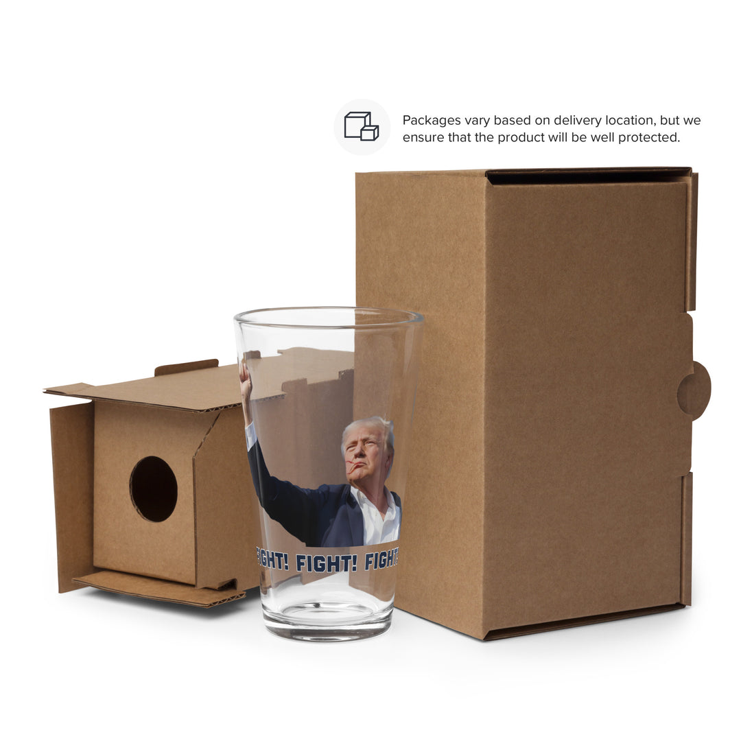 Donald Trump Shaker Pint Glass, Trump Barware, Trump Drinkware, Trump Fight Glassware