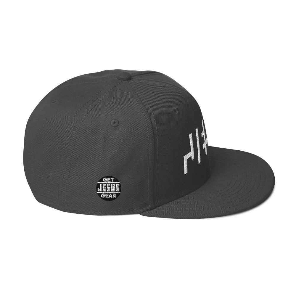 JESUS Snapback Hat, Grey, White Print, Christian Baseball Caps, Christian Hats