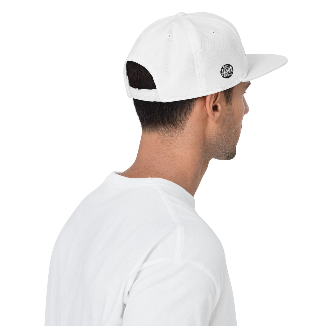 JESUS Snapback Hat, White, Black Print, Christian Baseball Caps, Christian Hats