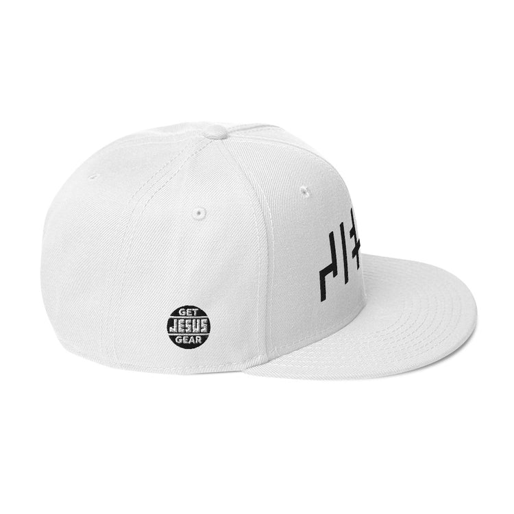 JESUS Snapback Hat, White, Black Print, Christian Baseball Caps, Christian Hats