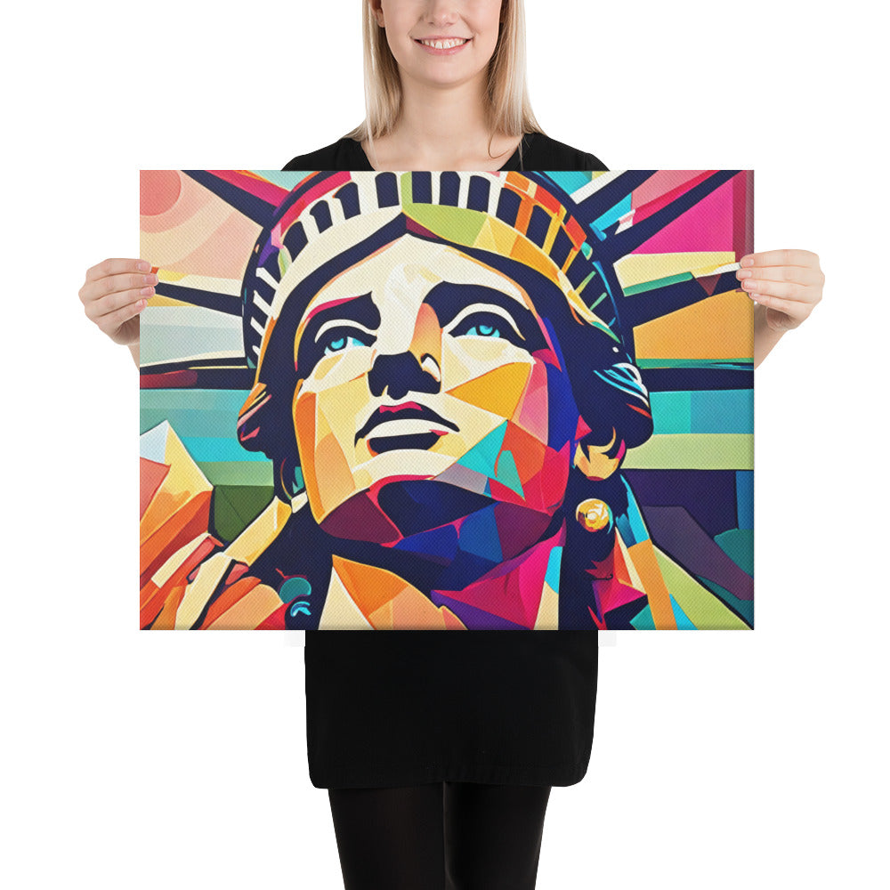 Vintage Statue of Liberty Art, Lady Liberty, Andy Warhol, Contemporary NYC Art, Warhol Canvas