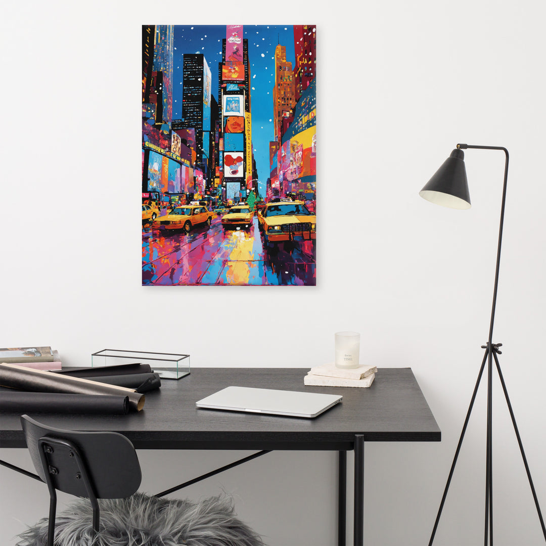 Times Square, arte de parede em tela de Nova York, arte de parede moderna, arte de parede em tela de Nova York, arte de parede de cidade, arte de parede em tela, arte de parede colorida