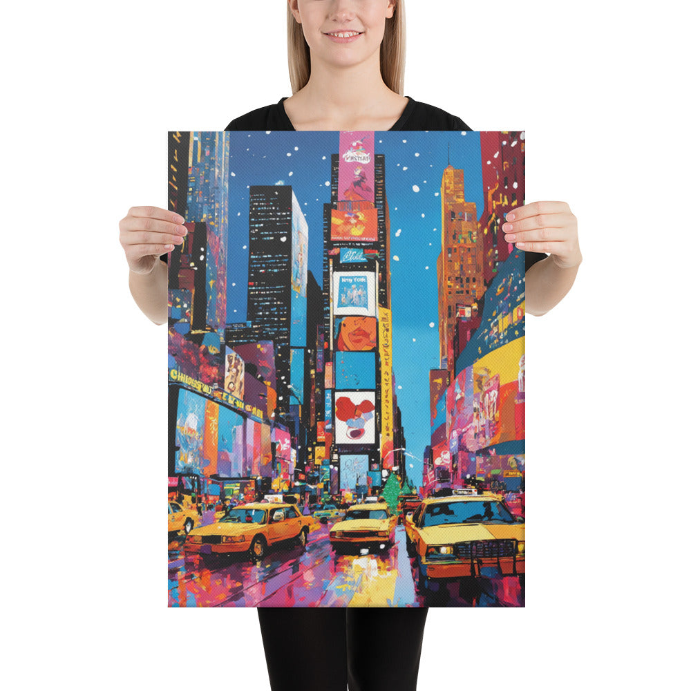 Times Square, arte de parede em tela de Nova York, arte de parede moderna, arte de parede em tela de Nova York, arte de parede de cidade, arte de parede em tela, arte de parede colorida