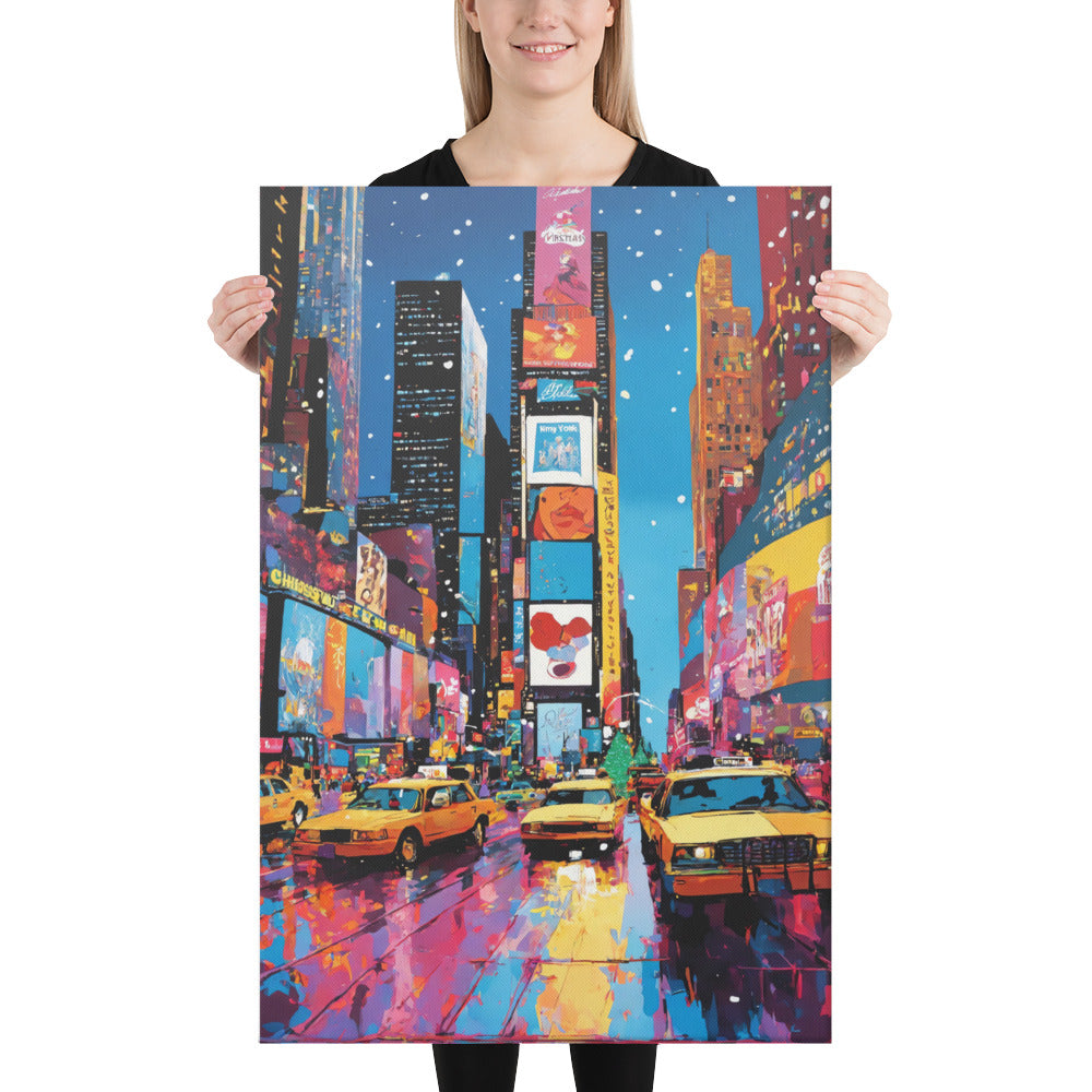 Times Square, arte de parede em tela de Nova York, arte de parede moderna, arte de parede em tela de Nova York, arte de parede de cidade, arte de parede em tela, arte de parede colorida