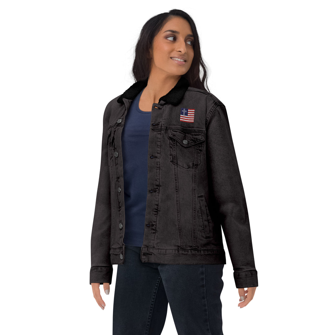 Chaqueta vaquera unisex Sherpa - Cruz y rayas