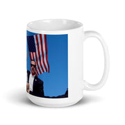 Donald Trump Coffee Mug, White, Trump Shooting, Shot, Fist, Fight, President, Coffee, Tea, Drinkware, Ear, Assassination Attempt