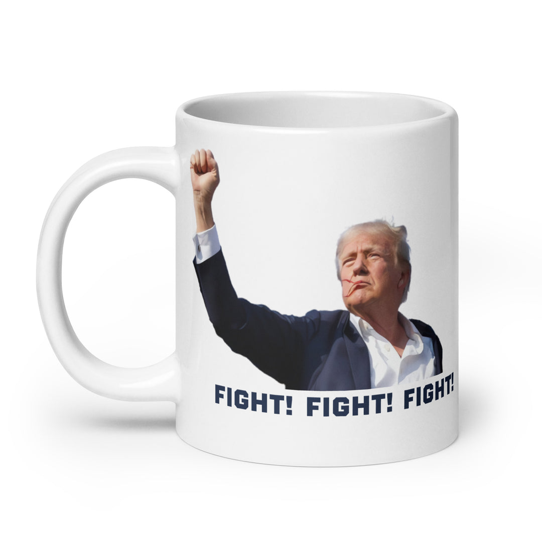 Donald Trump White Coffee Mug, Trump Fighting Fist, Trump Shooting, Donald Trump Shot, Trump Rally Shooting, Fight Fight Fight