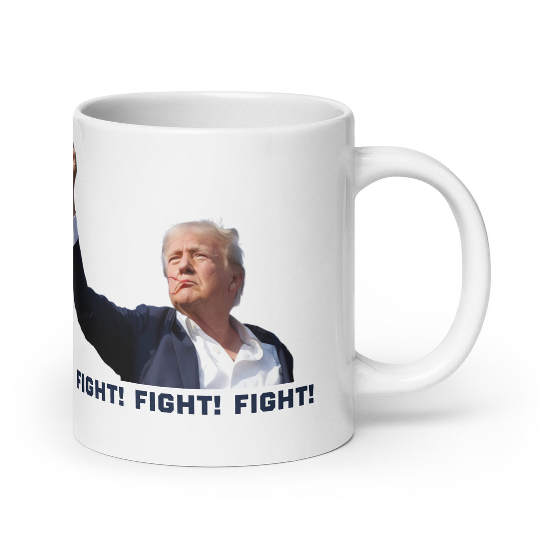 Donald Trump White Coffee Mug, Trump Fighting Fist, Trump Shooting, Donald Trump Shot, Trump Rally Shooting, Fight Fight Fight