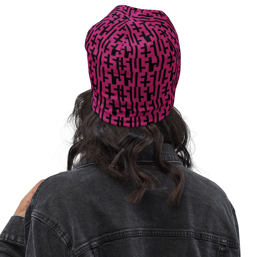 JESUS Beanie - Pink & Black INFINITY 1.0