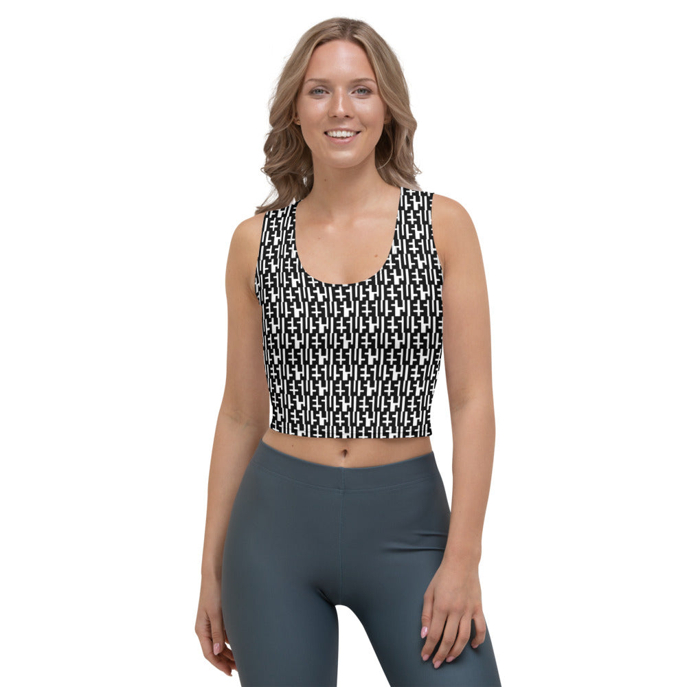 Womens JESUS Crop Top - Black & White INFINITY