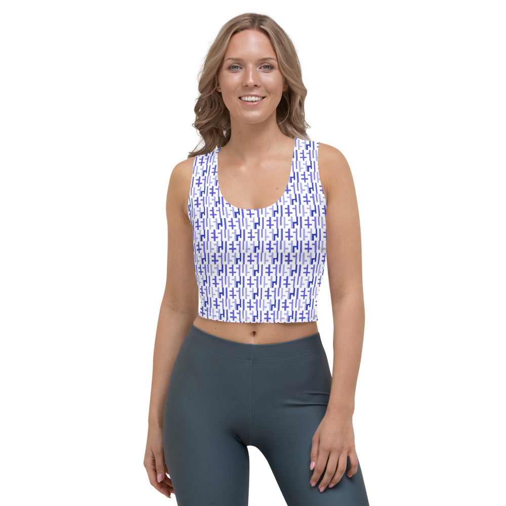 Womens JESUS Crop Top - White & Purple INFINITY