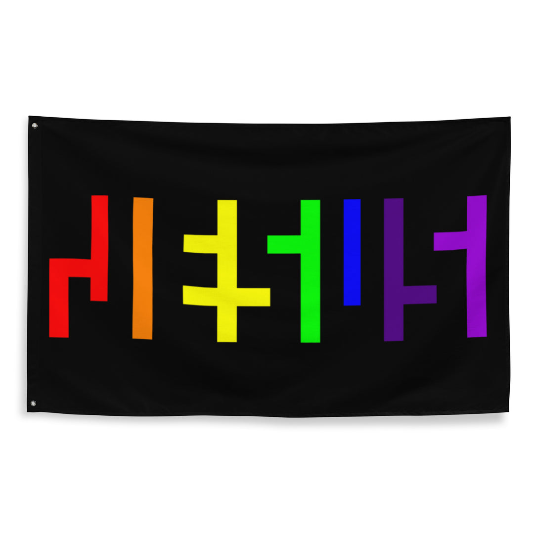 Bandera de JESÚS - Negra y arcoiris