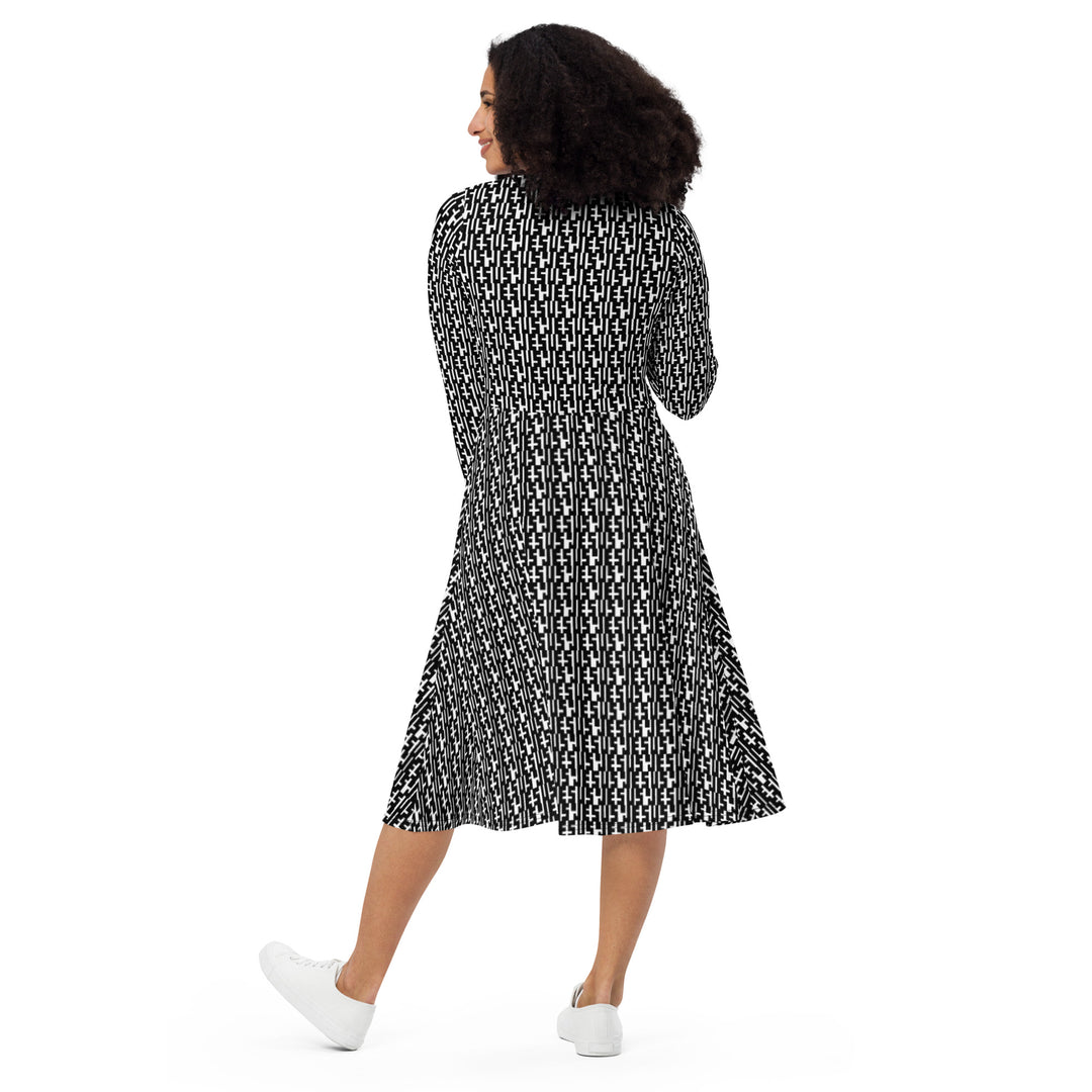 Womens JESUS Midi Dress - Black & White INFINITY 1.0