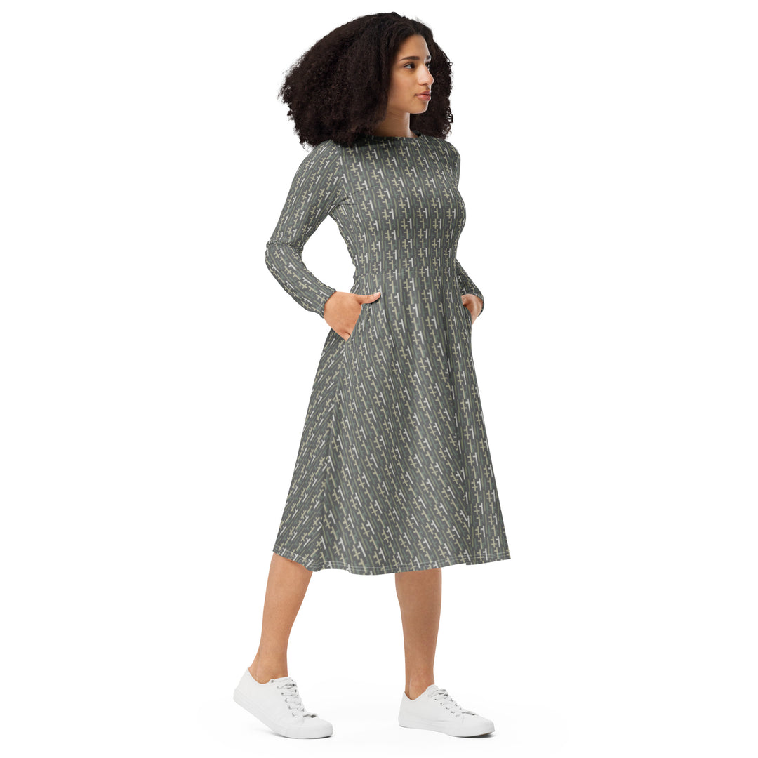 Womens JESUS Midi Dress - Grey Camo INFINITY 1.0