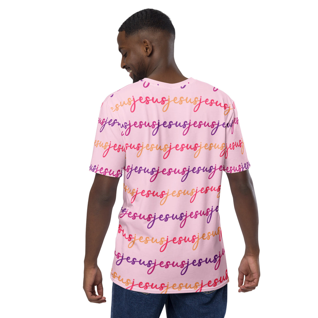 Men's JESUS T Shirt - Pink Sunrise INK-FINITY