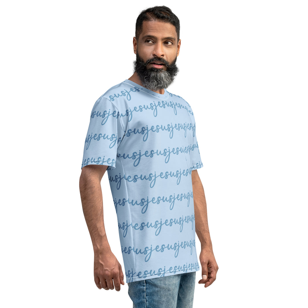 Mens JESUS T Shirt - Blue INK-FINITY