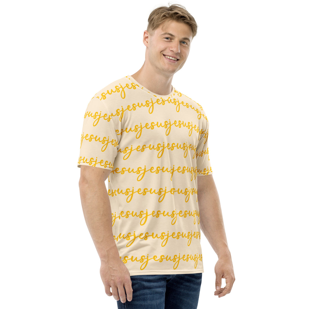 Mens JESUS T Shirt - Yellow INK-FINITY