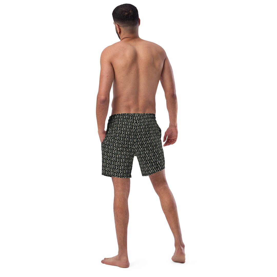 Mens JESUS Swim Trunks - Black Camo INFINITY 1.0