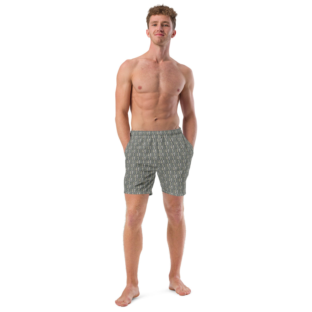 Mens JESUS Swim Trunks - Grey Camo INFINITY 1.0