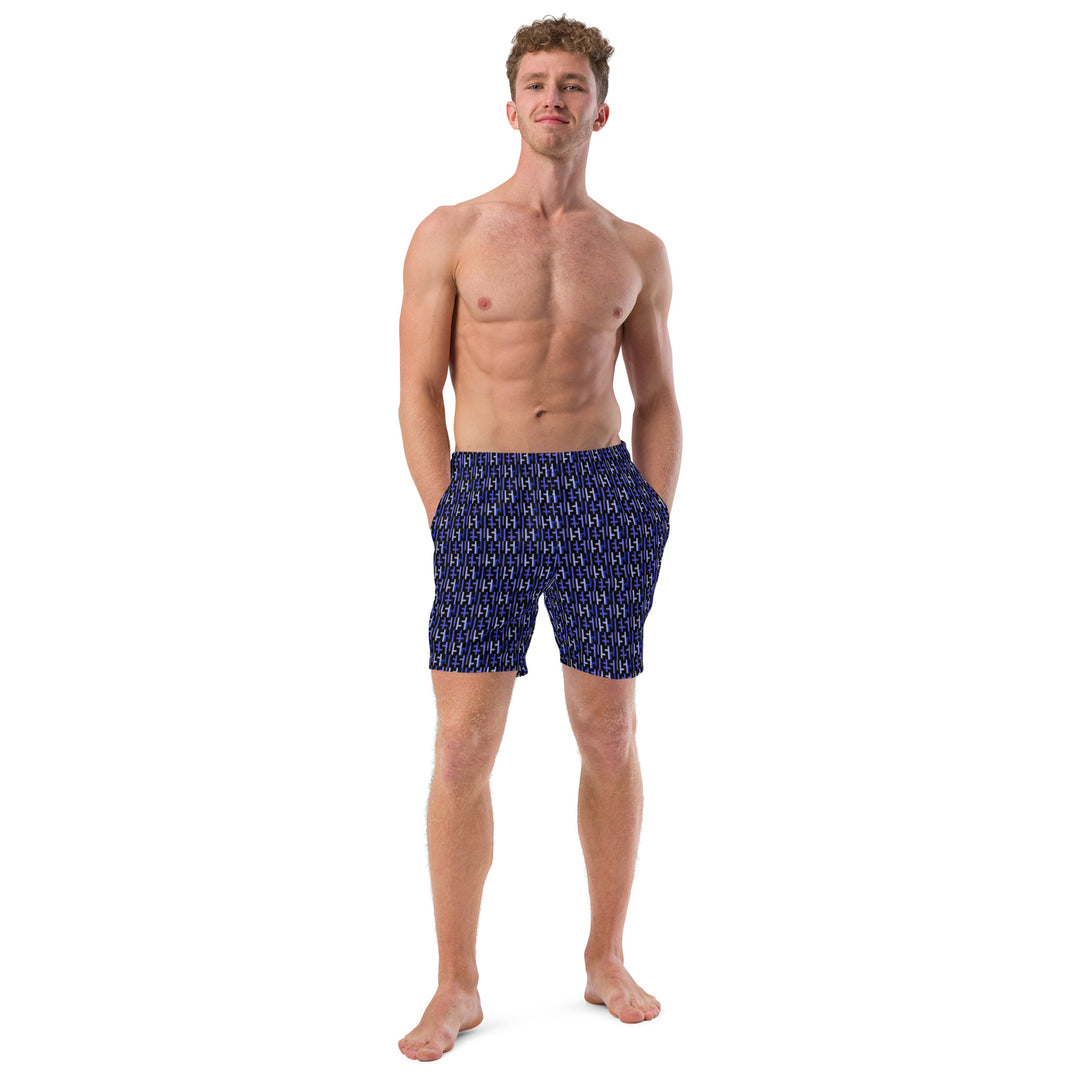 Mens JESUS Swim Trunks - Black & Purple INFINITY 1.0