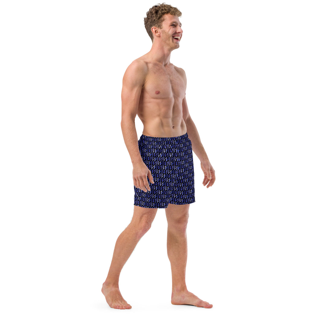 Mens JESUS Swim Trunks - Black & Purple INFINITY 1.0