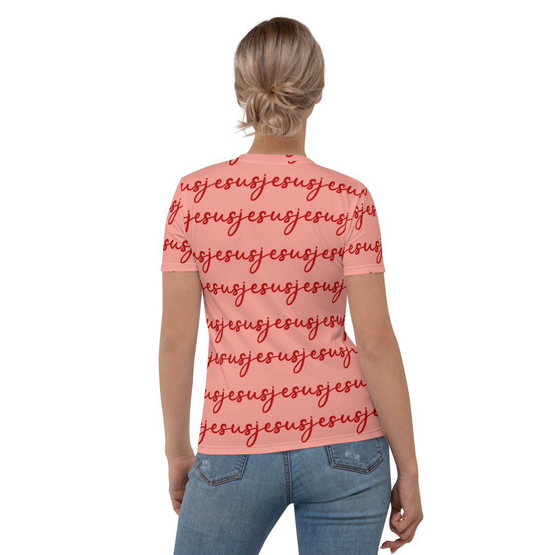 Womens JESUS T Shirt - Red INK-FINITY