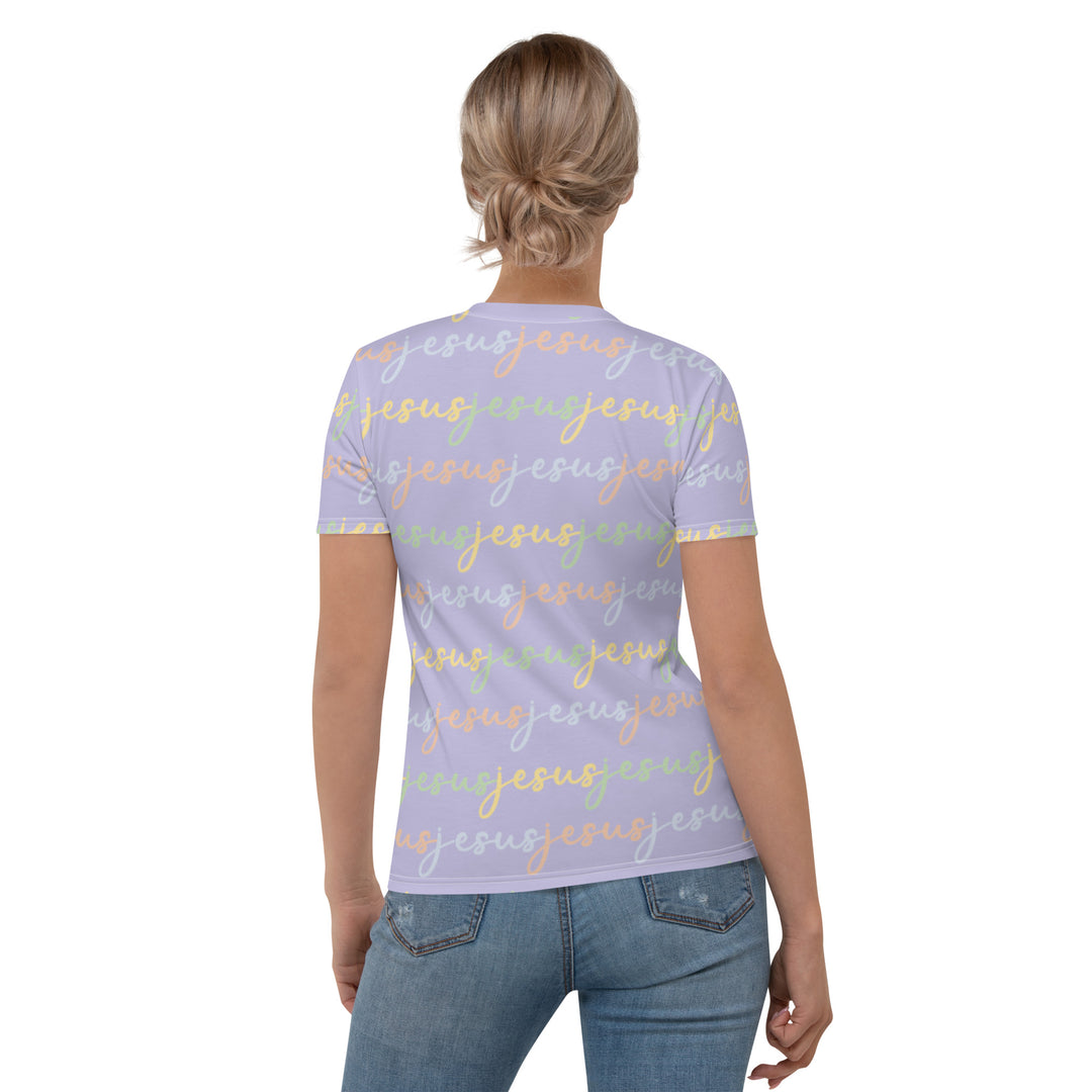 Womens JESUS T Shirt - Purple Easter INK-FINITY