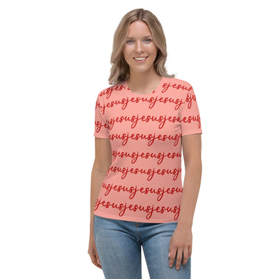 Womens JESUS T Shirt - Red INK-FINITY