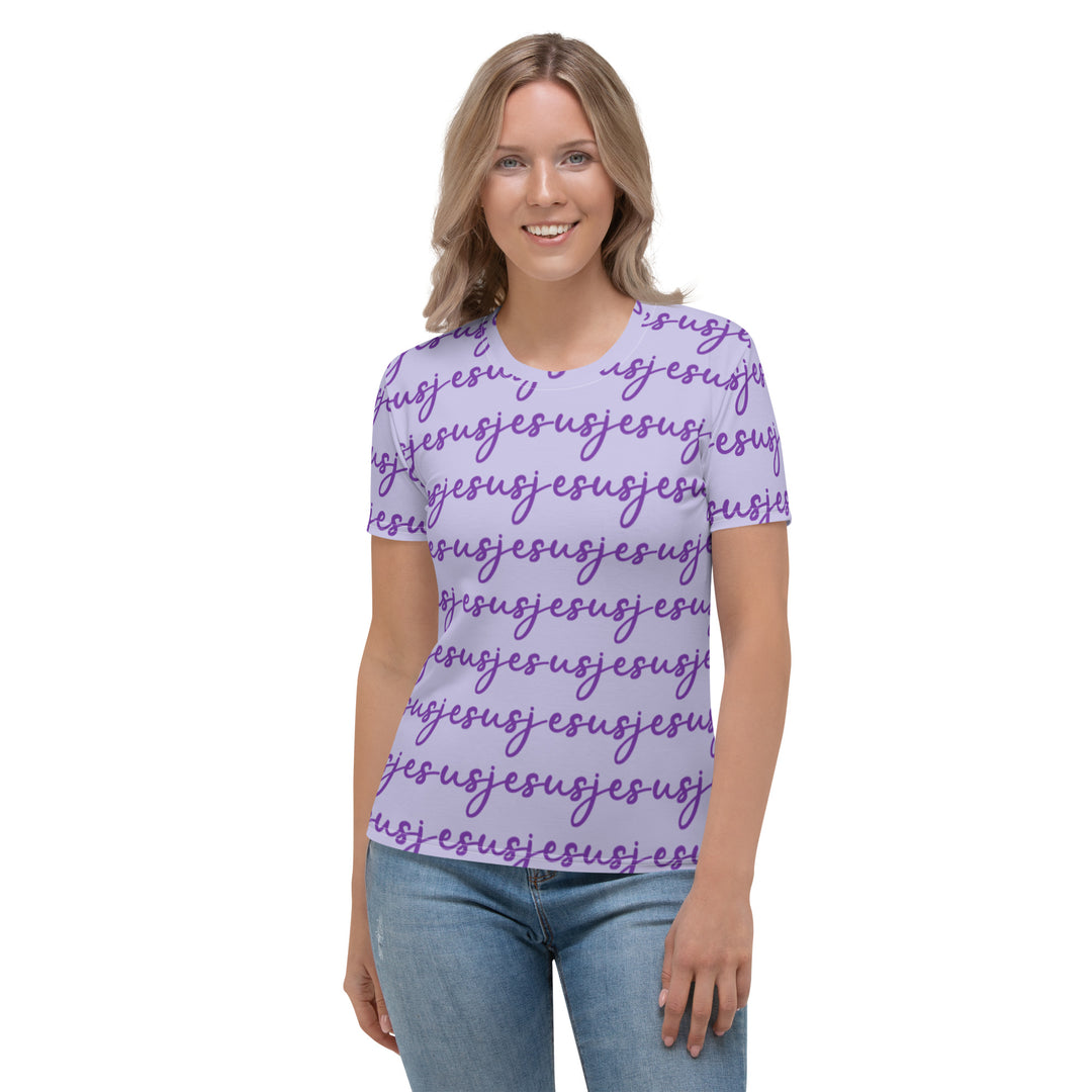 Womens JESUS T Shirt - Purple INK-FINITY