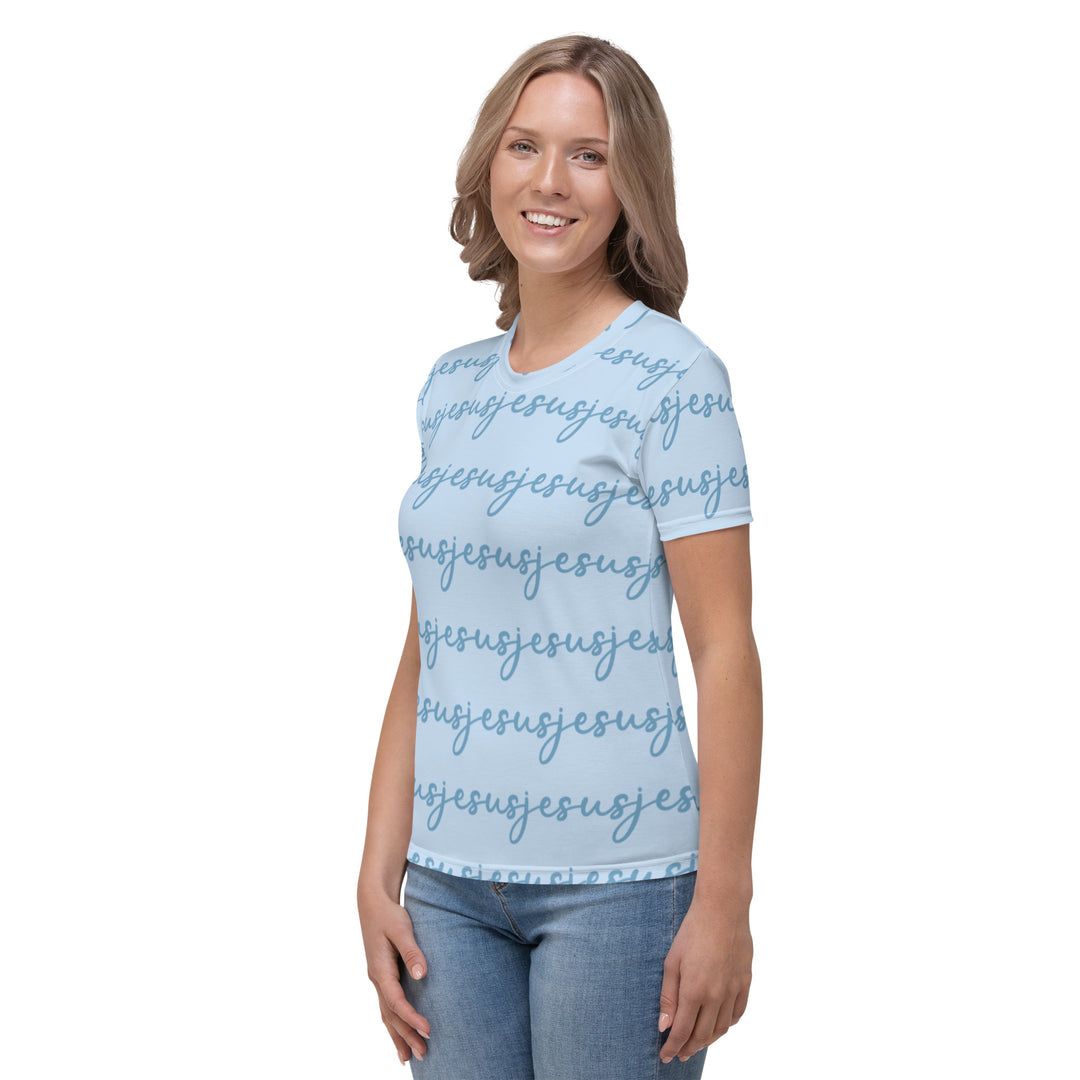 Womens JESUS T Shirt - Blue INK-FINITY