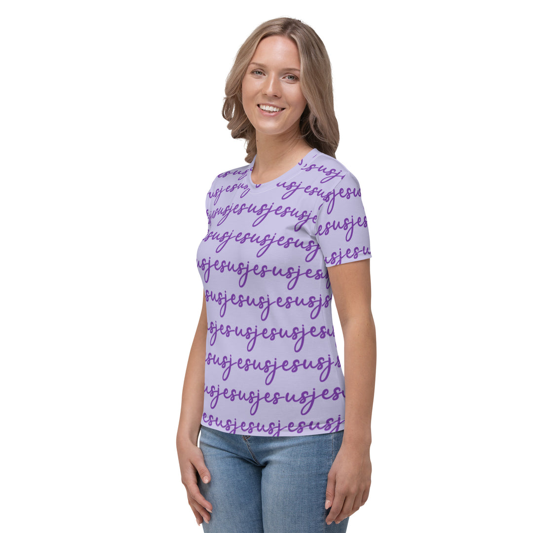 Womens JESUS T Shirt - Purple INK-FINITY