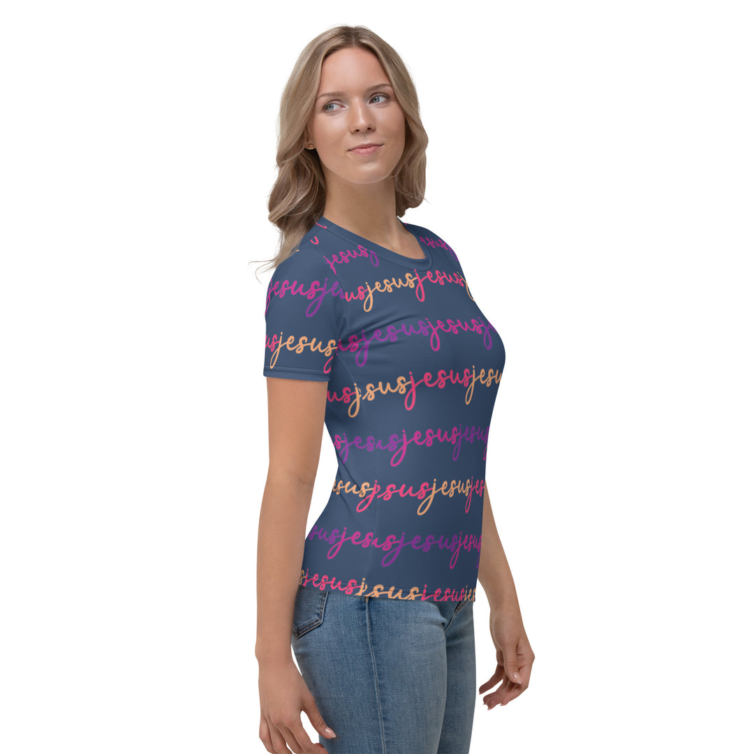 Camiseta feminina JESUS ​​– Azul Sunset INK-FINITY