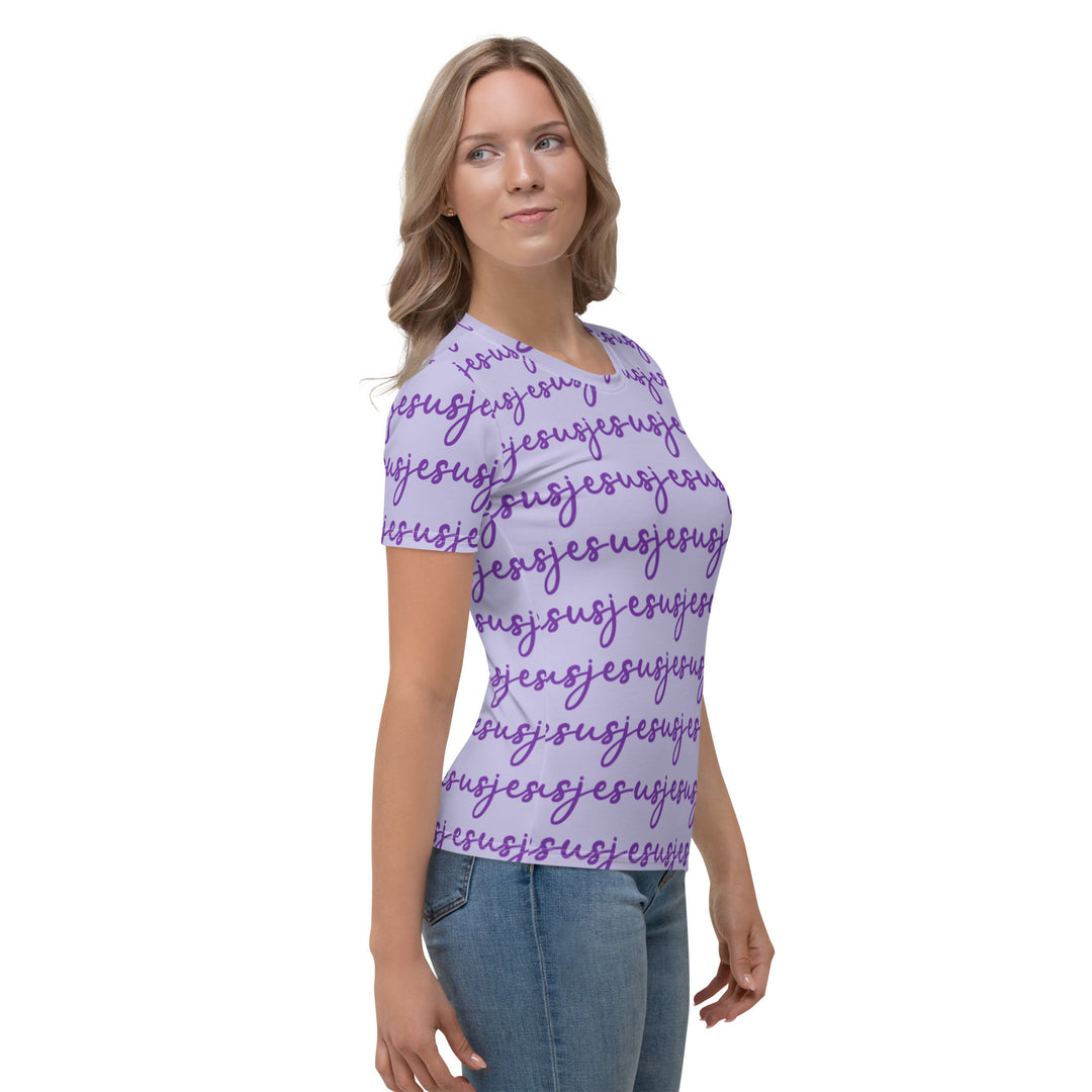 Womens JESUS T Shirt - Purple INK-FINITY