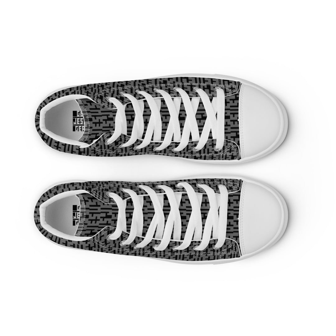 Mens JESUS High Top Canvas Shoes - Grey & Black INFINITY 1.0