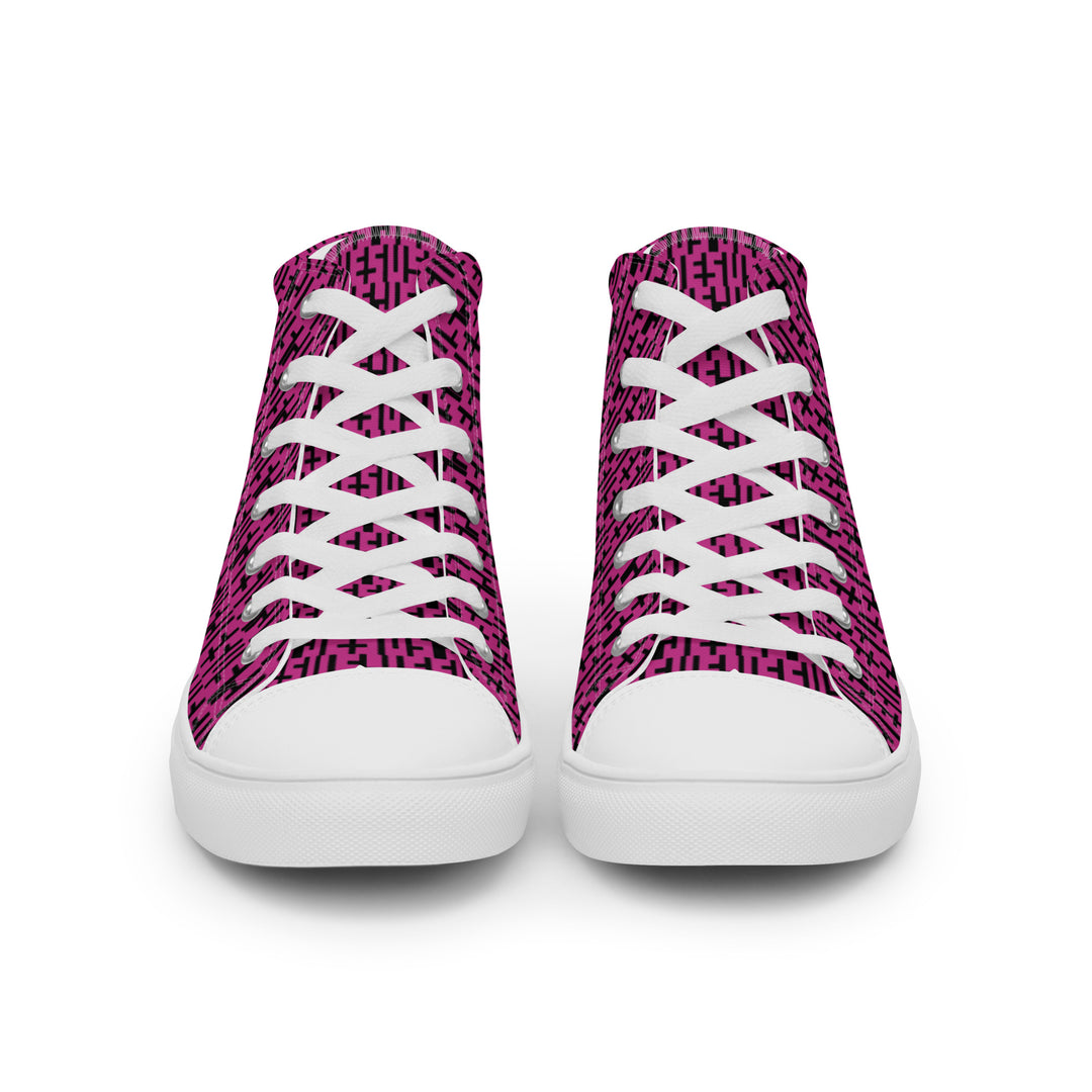 Mens JESUS High Top Canvas Shoes - Pink & Black INFINITY 1.0