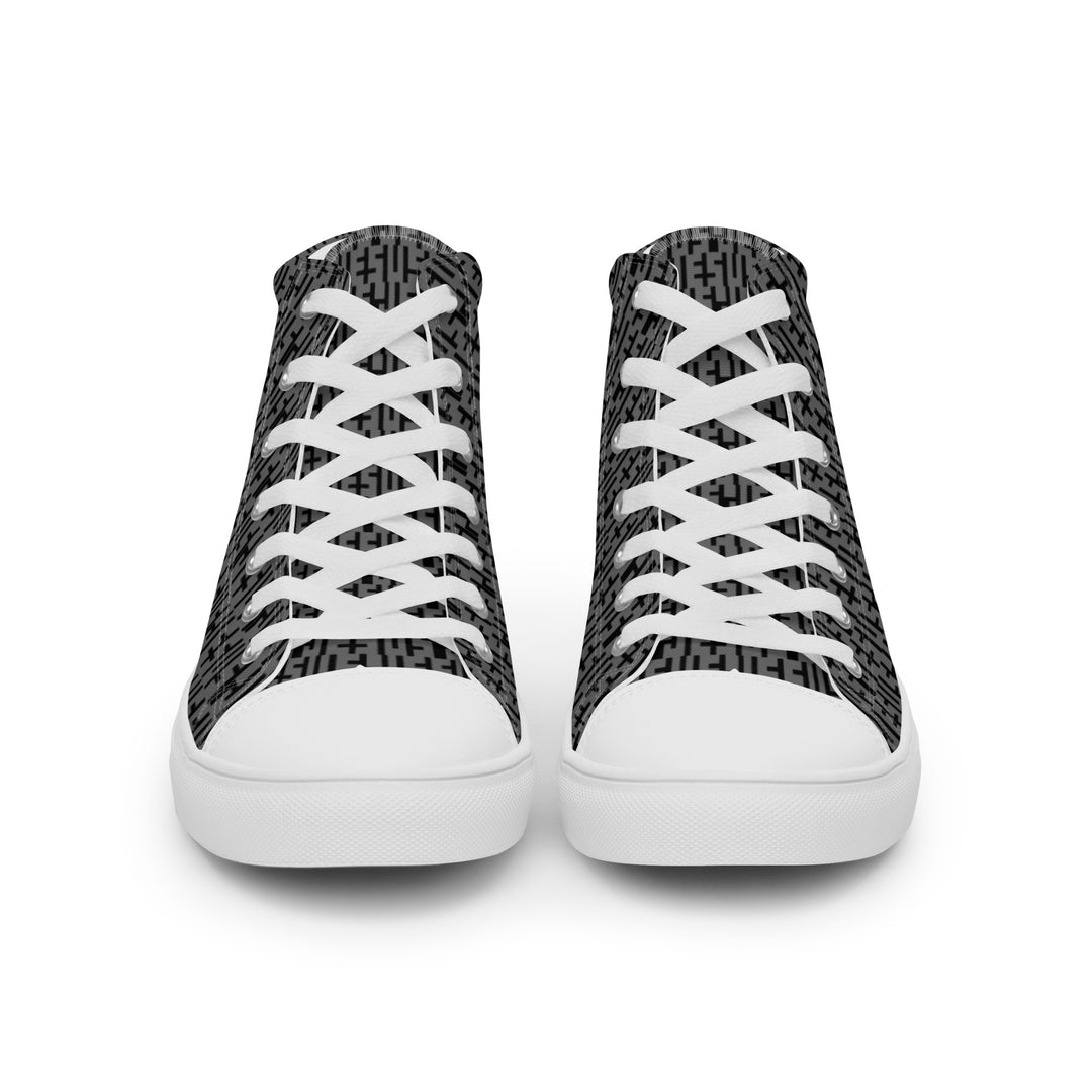 Mens JESUS High Top Canvas Shoes - Grey & Black INFINITY 1.0