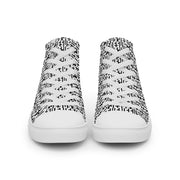 Mens JESUS High Top Canvas Shoes - White & Black INFINITY 1.0