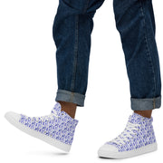 Mens JESUS High Top Canvas Shoes - White & Purple INFINITY 1.0
