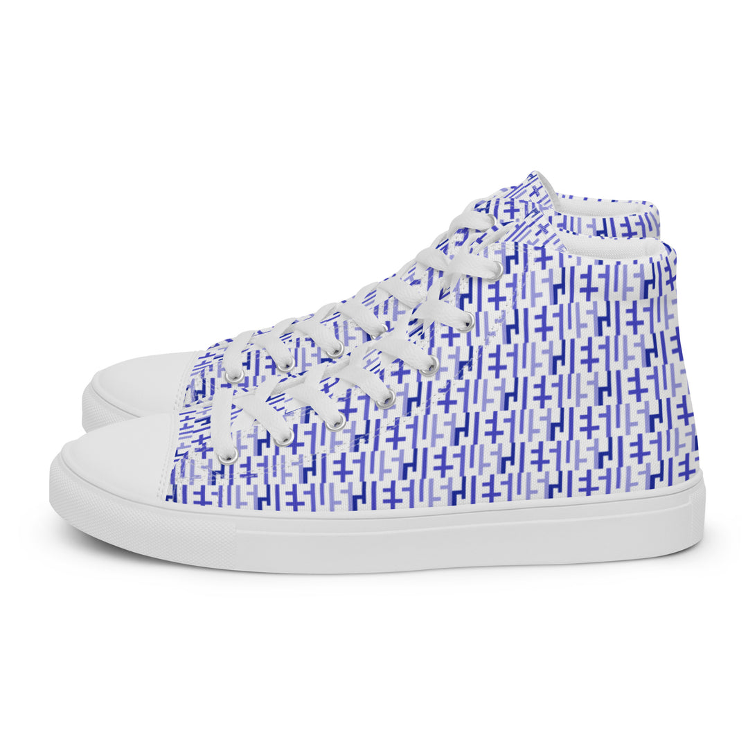 Mens JESUS High Top Canvas Shoes - White & Purple INFINITY 1.0