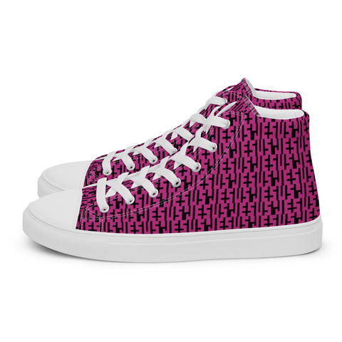 Mens JESUS High Top Canvas Shoes - Pink & Black INFINITY 1.0