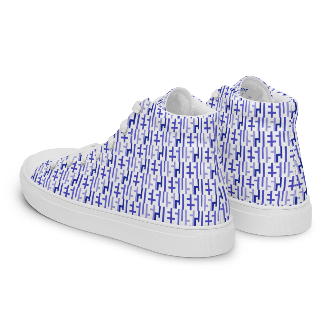 Mens JESUS High Top Canvas Shoes - White & Purple INFINITY 1.0