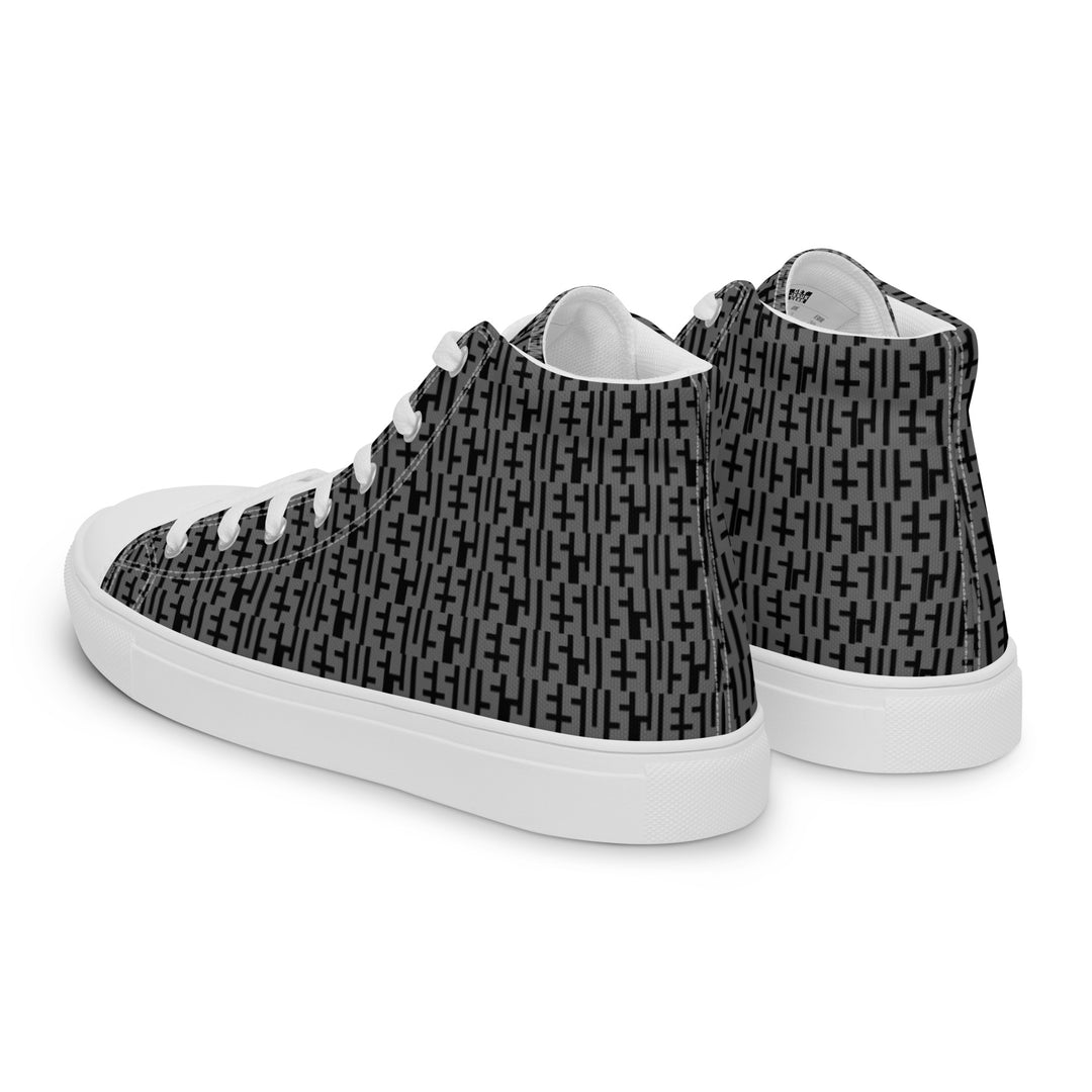 Mens JESUS High Top Canvas Shoes - Grey & Black INFINITY 1.0