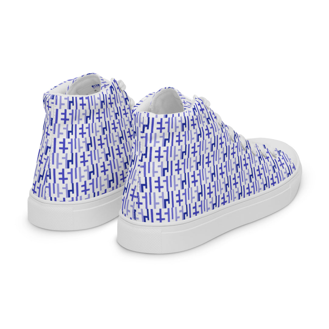 Mens JESUS High Top Canvas Shoes - White & Purple INFINITY 1.0