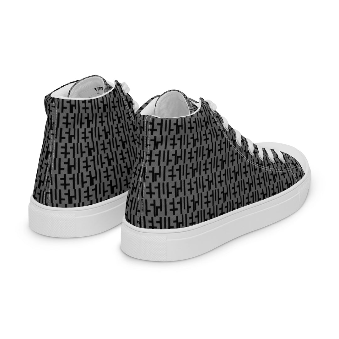 Mens JESUS High Top Canvas Shoes - Grey & Black INFINITY 1.0